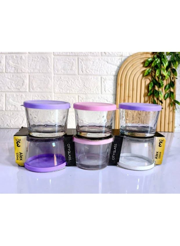 Glass Yogurt Cups Set – 3 Glass Cups with Airtight Lids – Multi-Purpose for Desserts and Food Storage - Image 2